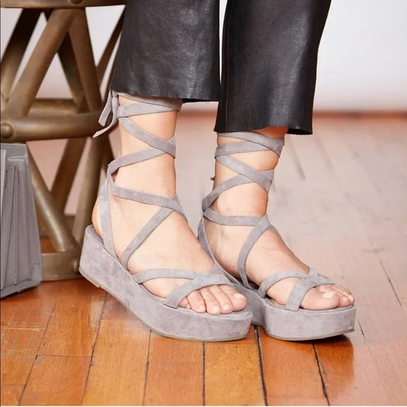 Stone Kid Suede Wrap Around Gladiator Platform - Picture 1 of 4